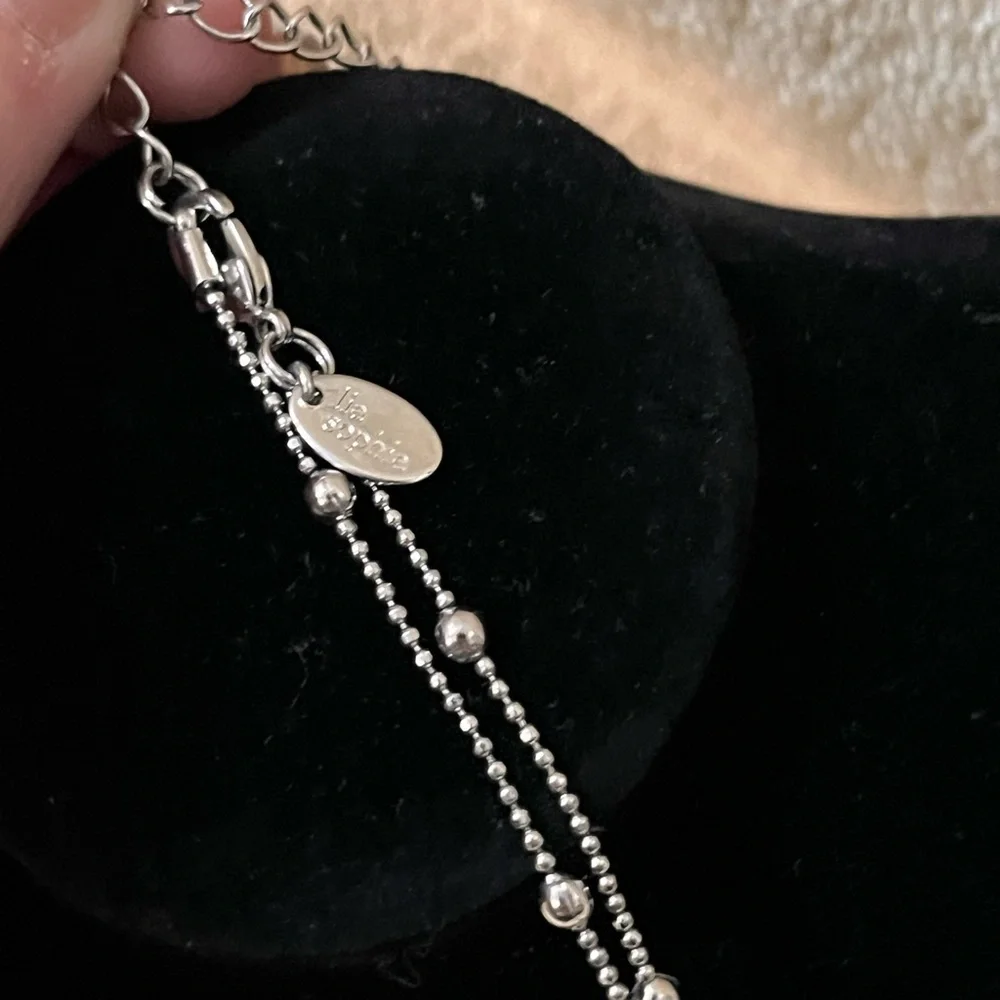 Lia Sophia Silver Necklace with Green Petal Pendant - Picture 6 of 6